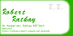 robert ratkay business card